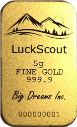 Typical LuckScout 5g Gold Bar