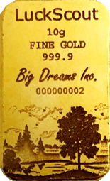 Typical LuckScout 10g Gold Bar