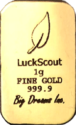 Typical LuckScout 1g Gold Bar