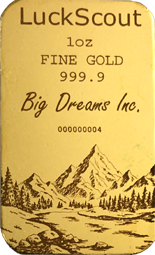 Typical LuckScout 1oz Gold Bar
