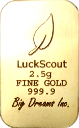 Typical LuckScout 2.5g Gold Bar