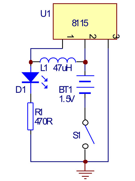 LuckScout 1.5V Flashlight Kit's Circuit Diagram LuckScout 1.5V Flashlight Kit's Circuit Diagram
