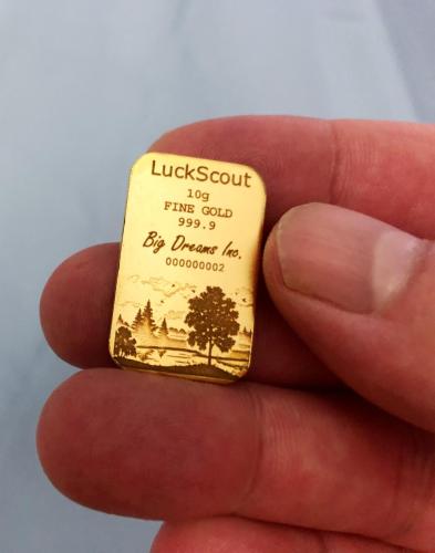 Typical LuckScout 10g Gold Bar
